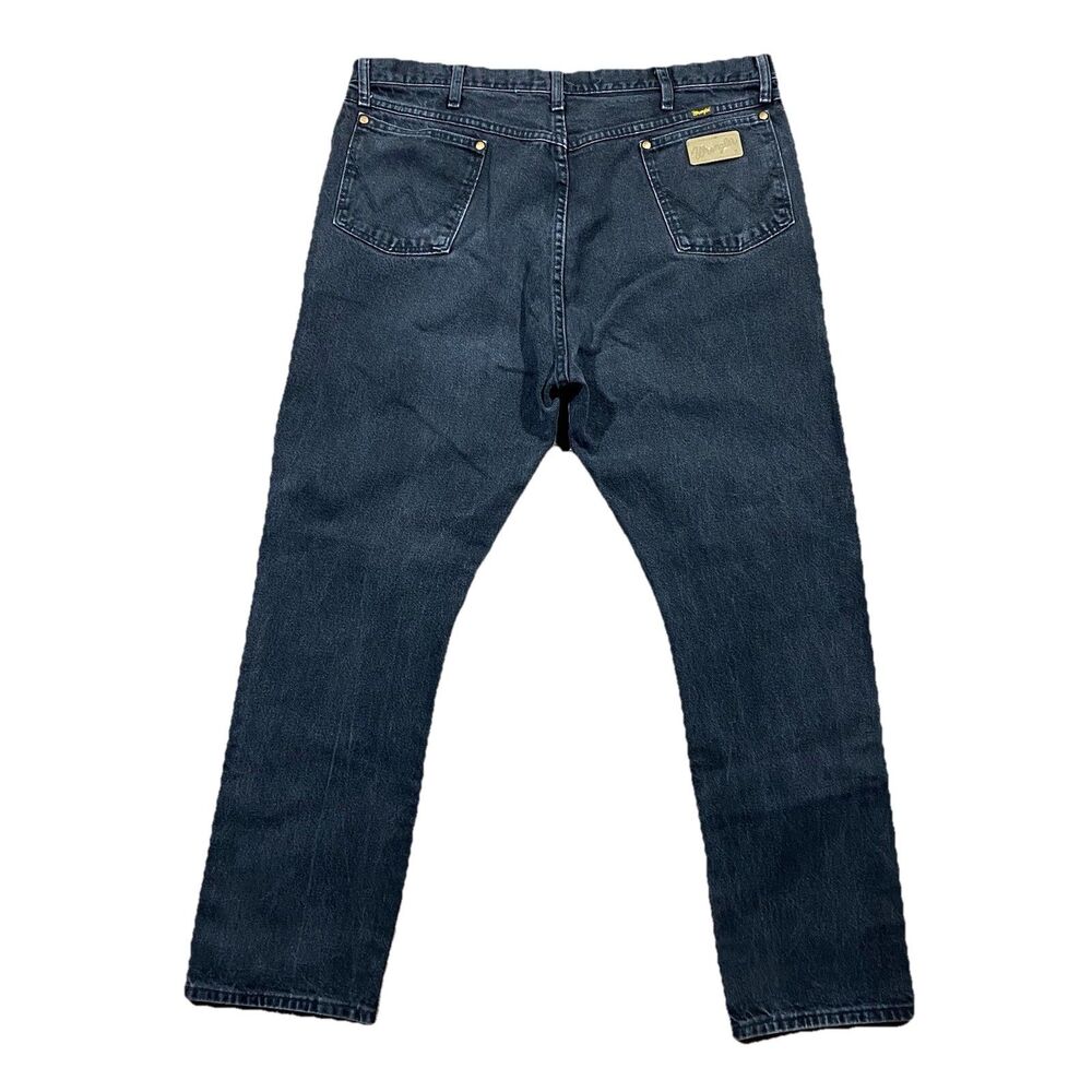 Wrangler Black Denim Jeans 40x33 Relaxed Fit Straight Leg Workwear